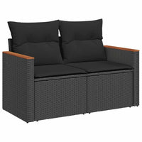 Set Divani da Giardino con Cuscini 8 pz Nero in Polyrattan 3325933