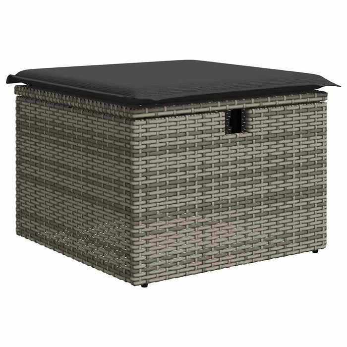 Set Divano da Giardino 5 pz con Cuscini Grigio in Polyrattan 3325959