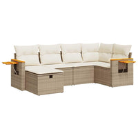 Set Divano da Giardino 6 pz con Cuscini Beige in Polyrattan 3325971