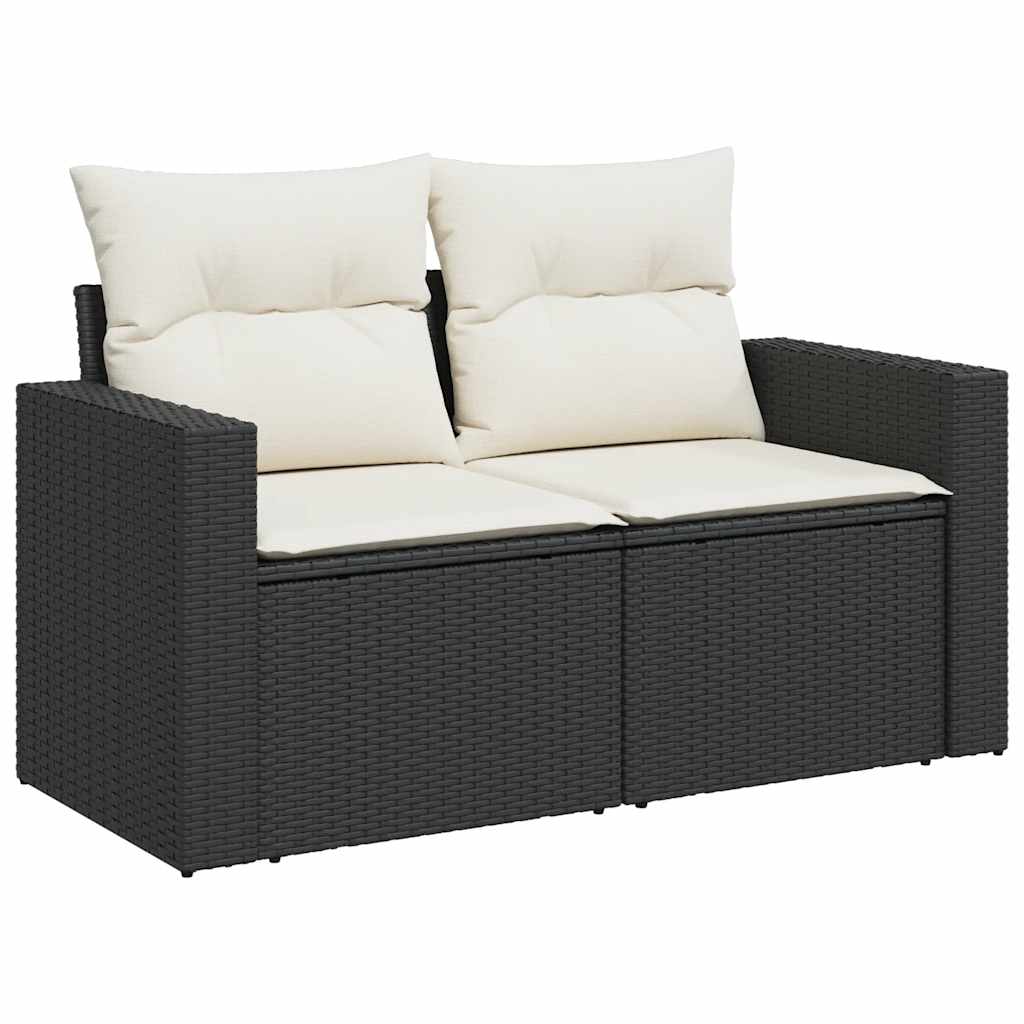 Set Divani da Giardino 11 pz con Cuscini in Polyrattan Nero 3326070