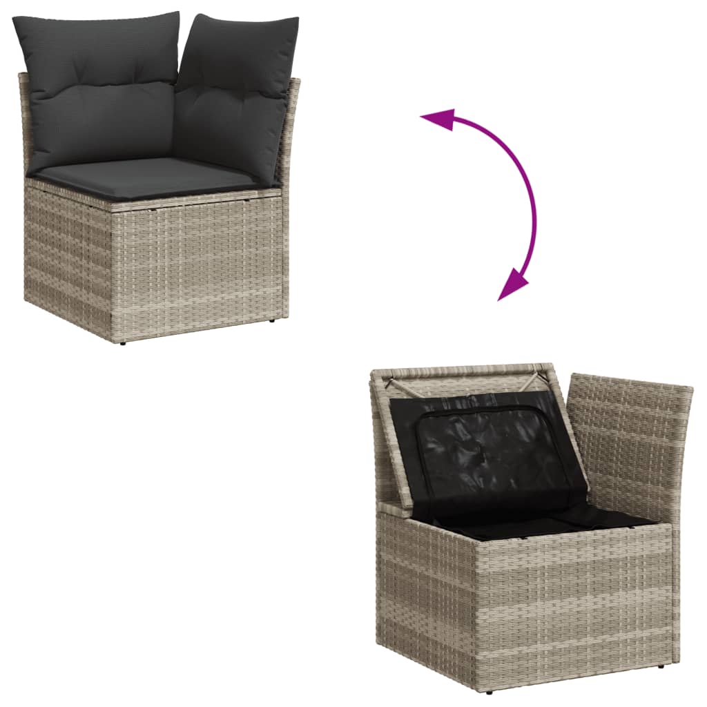 Set Divano da Giardino 6pz con Cuscini Grigio Chiaro Polyrattan 3326163