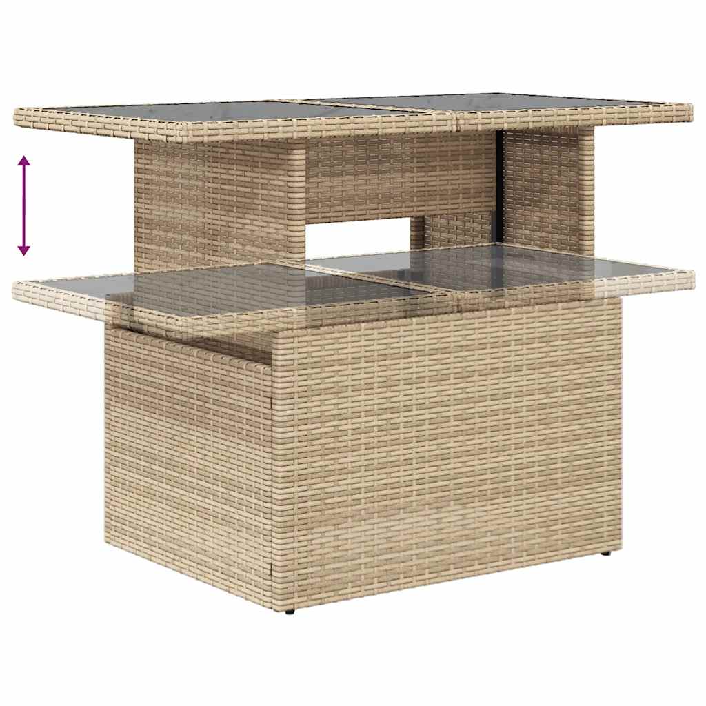 Set Divani da Giardino 7 pz con Cuscini Beige in Polyrattan 3326189