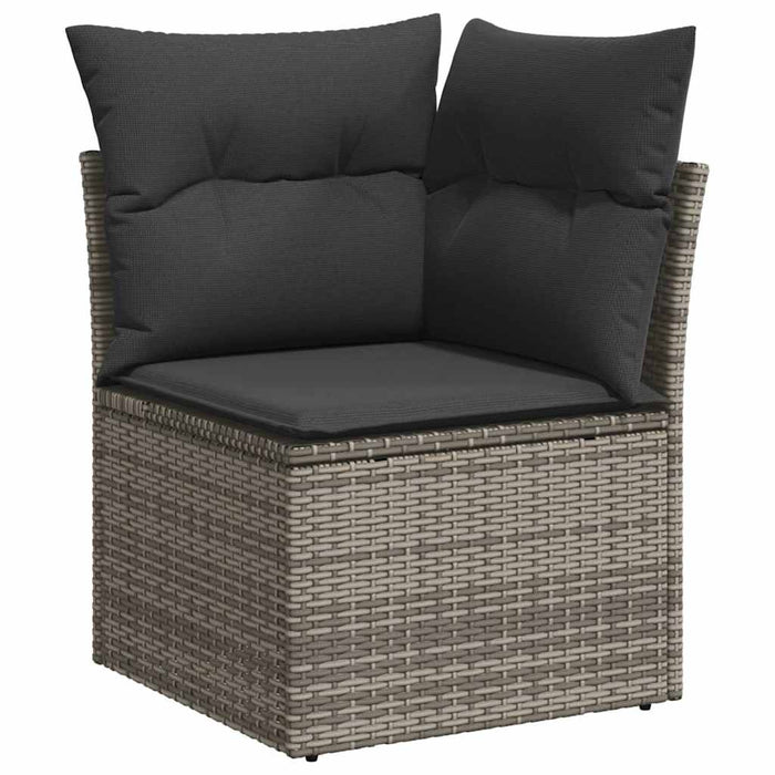 Set Divani da Giardino 7 pz con Cuscini Grigio in Polyrattan 3326191