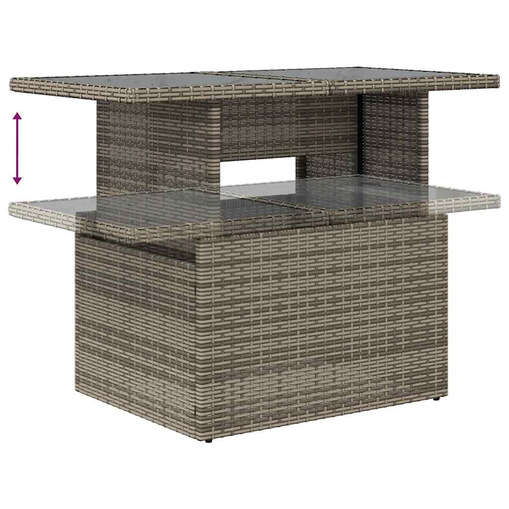 Set Divani da Giardino 7 pz con Cuscini Grigio in Polyrattan 3326191