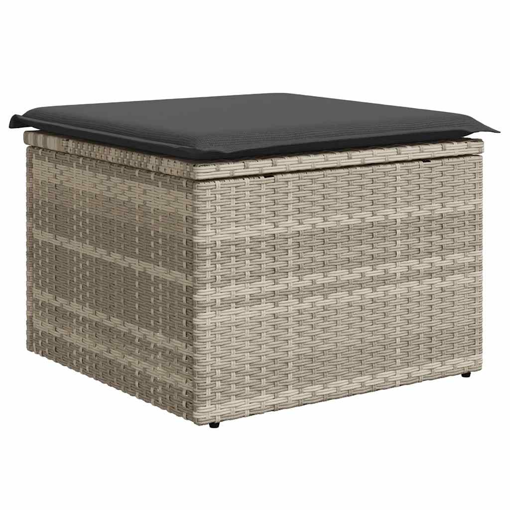 Set Divano da Giardino 8pz con Cuscini Grigio Chiaro Polyrattan 3326203