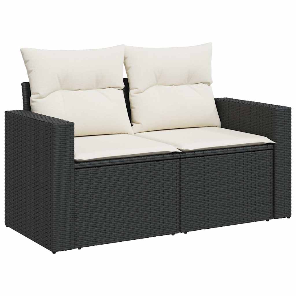 Set Divani da Giardino con Cuscini 7pz Nero Polyrattan 3326257