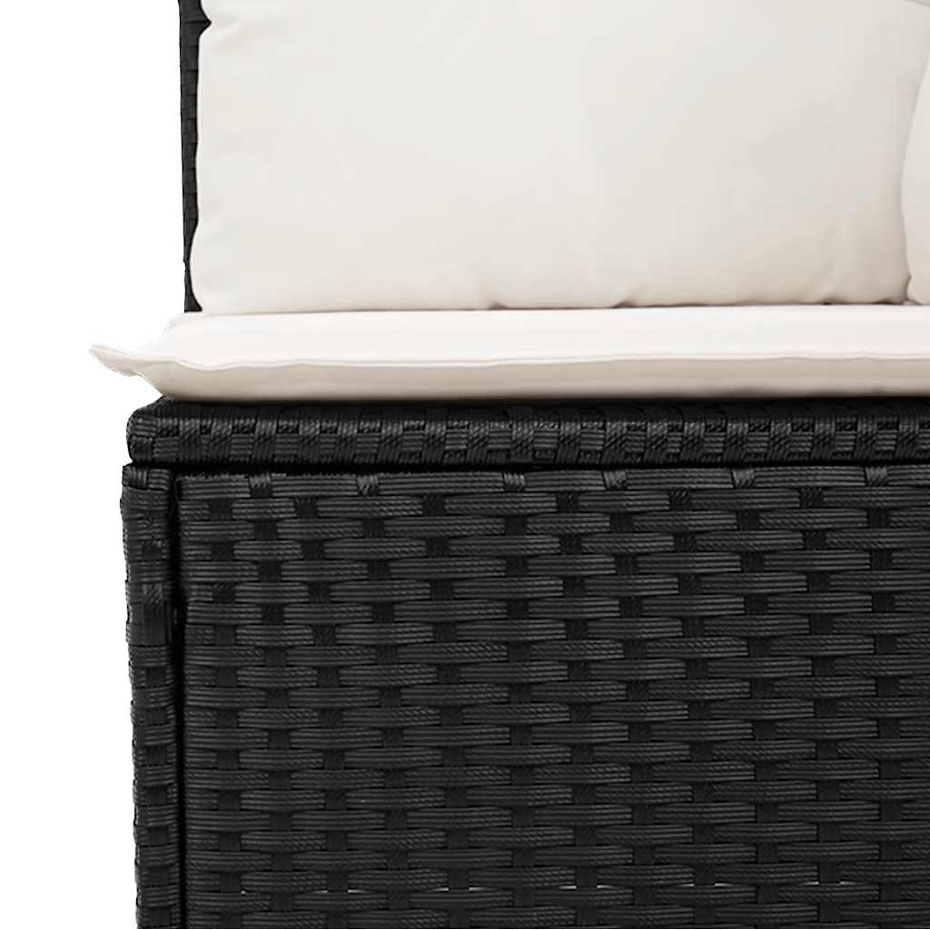 Set Divani da Giardino con Cuscini 7pz Nero Polyrattan 3326257