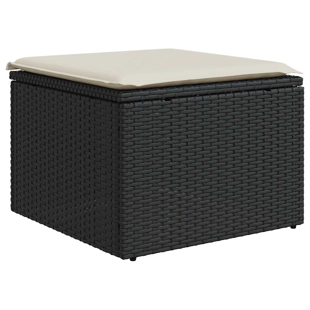 Set Divano da Giardino 6 pz con Cuscini Nero in Polyrattan 3326297