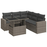 Set Divano da Giardino 6 pz con Cuscini Grigio in Polyrattan 3326321