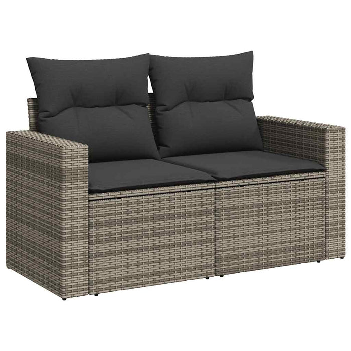 Set Divano da Giardino 6 pz con Cuscini Grigio in Polyrattan 3326321