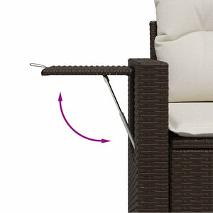 Set Divano da Giardino 5 pz con Cuscini Marrone in Polyrattan 3326404