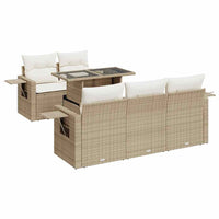 Set Divano da Giardino 6 pz con Cuscini Beige in Polyrattan 3326409