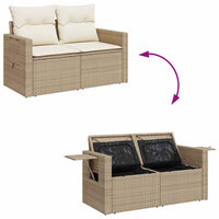 Set Divano da Giardino 6 pz con Cuscini Beige in Polyrattan 3326409