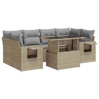 Set Divani da Giardino 7 pz con Cuscini Beige in Polyrattan 3326430