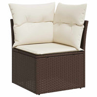 Set Divani da Giardino 9pz con Cuscini Marrone in Polyrattan 3326454