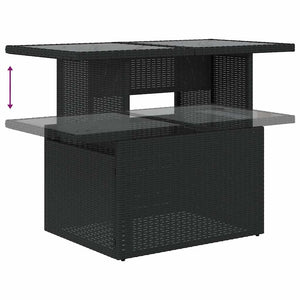 Set Divani da Giardino 5 pz con Cuscini in Polyrattan Nero 3326467