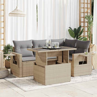 Set Divano da Giardino 5 pz con Cuscini Beige in Polyrattan 3326470