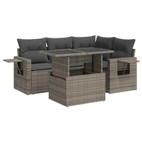 Set Divano da Giardino 5 pz con Cuscini Grigio in Polyrattan 3326471