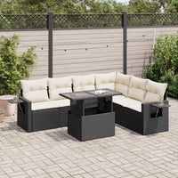 Set Divani da Giardino con Cuscini 7pz Nero Polyrattan 3326487