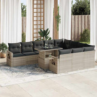 Set Divani da Giardino 11 pz con Cuscini in Polyrattan Grigio 3326553