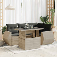 Set Divano da Giardino 6pz con Cuscini Grigio Chiaro Polyrattan 3326643