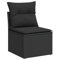 Set Divani da Giardino 9 pz con Cuscini Nero in Polyrattan 3326686