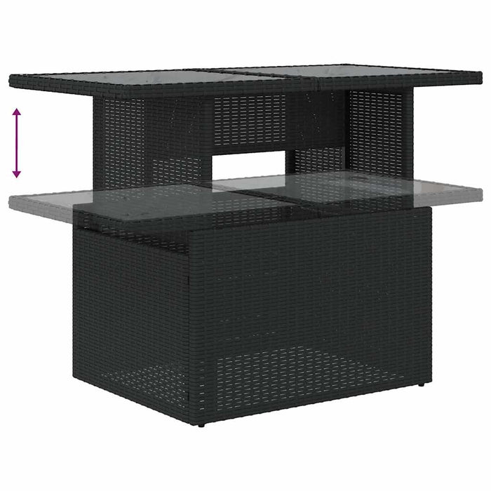 Set Divani da Giardino 5 pz con Cuscini in Polyrattan Nero 3326716