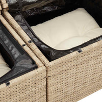 Set Divano da Giardino 6 pz con Cuscini Beige in Polyrattan 3326729