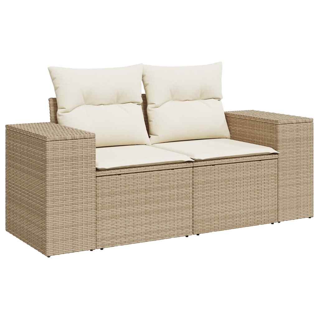 Set Divano da Giardino 9 pz con Cuscini Beige in Polyrattan 3326769