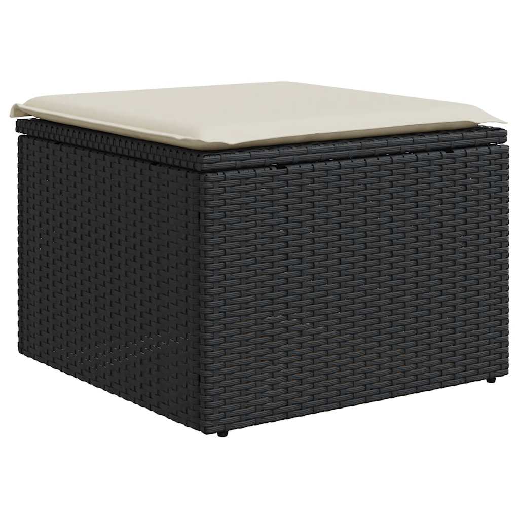 Set Divano da Giardino 6 pz con Cuscini Nero in Polyrattan 3326777