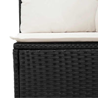 Set Divano da Giardino 6 pz con Cuscini Nero in Polyrattan 3326777