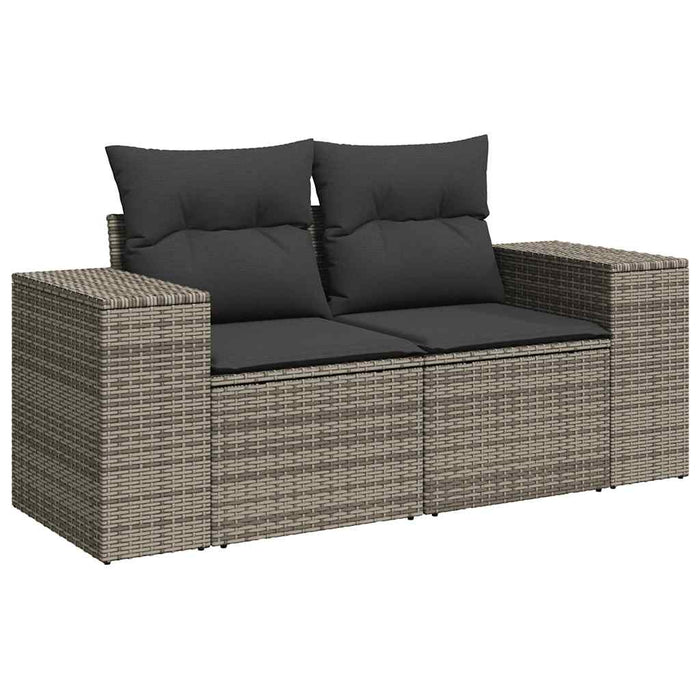 Set Divani da Giardino 7 pz con Cuscini Grigio in Polyrattan 3326811