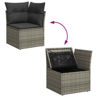 Set Divani da Giardino 7 pz con Cuscini Grigio in Polyrattan 3326811