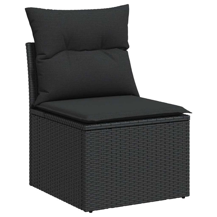 Set Divani da Giardino con Cuscini 7pz Nero Polyrattan 3326826