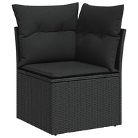 Set Divani da Giardino con Cuscini 7pz Nero Polyrattan 3326826