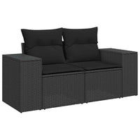 Set Divani da Giardino con Cuscini 7pz Nero Polyrattan 3326826