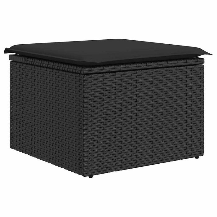 Set Divani da Giardino con Cuscini 7pz Nero Polyrattan 3326826