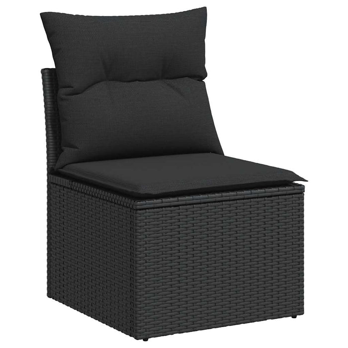 Set Divani da Giardino 10pz con Cuscini in Polyrattan Nero 3326856