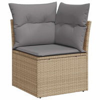 Set Divani da Giardino 11 pz con Cuscini Beige in Polyrattan 3326870