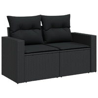 Set Divano da Giardino 6 pz con Cuscini Nero in Polyrattan 3326988