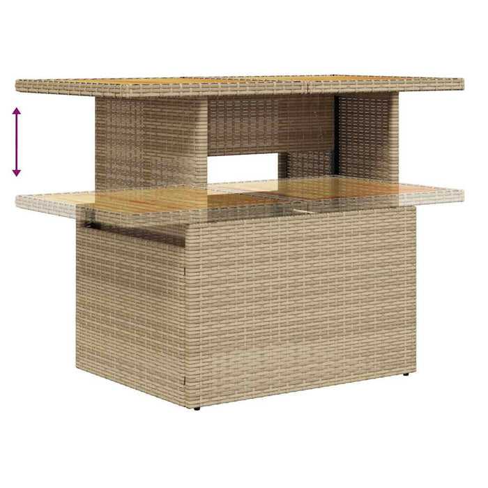 Set Divano da Giardino 9 pz con Cuscini Beige in Polyrattan 3327019