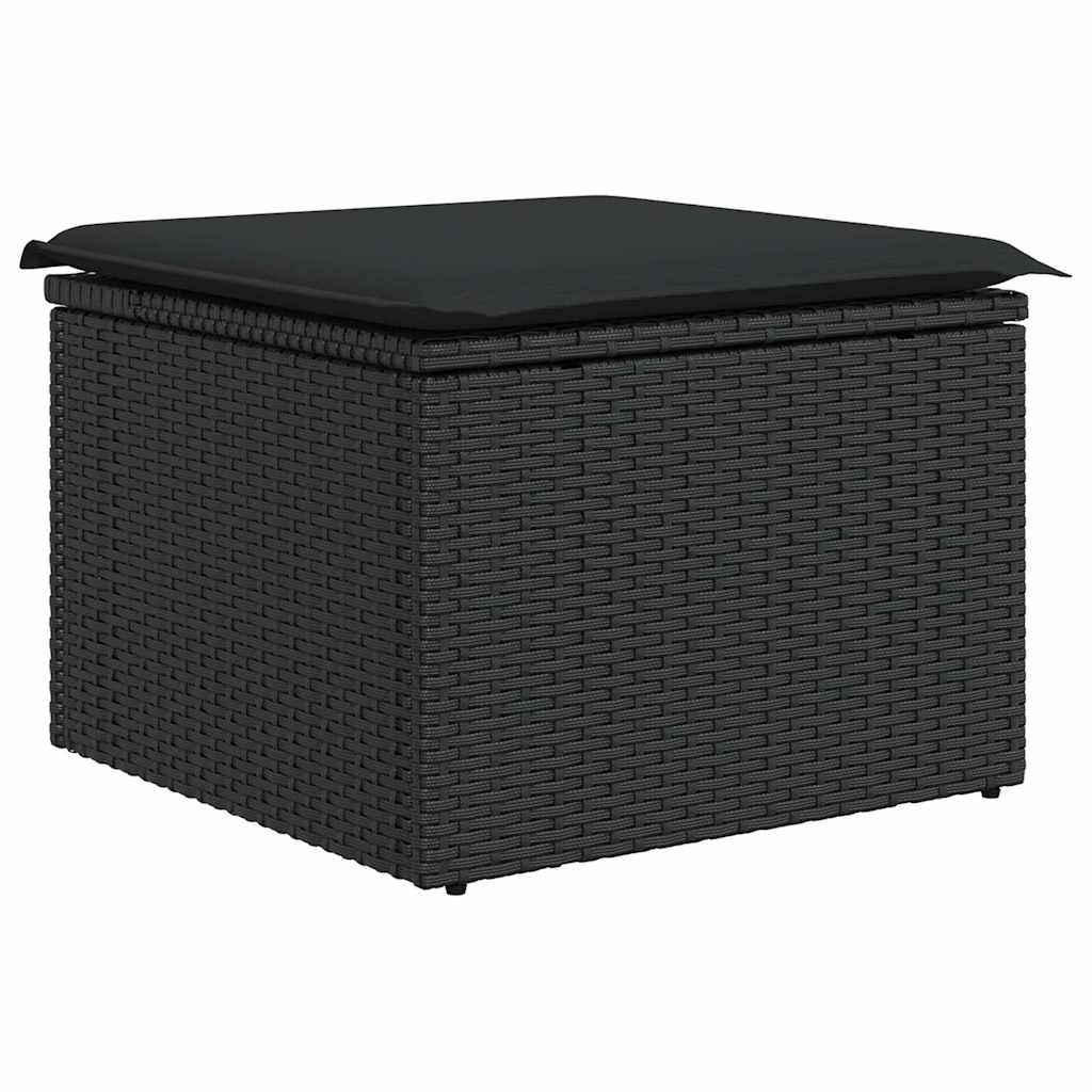 Set Divano da Giardino 6 pz con Cuscini Nero in Polyrattan 3327023