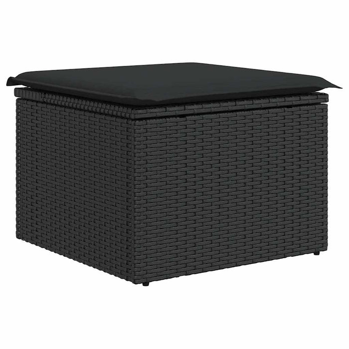 Set Divano da Giardino 6 pz con Cuscini Nero in Polyrattan 3327023