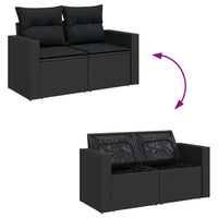 Set Divani da Giardino 11 pz con Cuscini in Polyrattan Nero 3327086