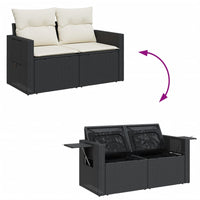 Set Divani da Giardino 5 pz con Cuscini in Polyrattan Nero 3327094