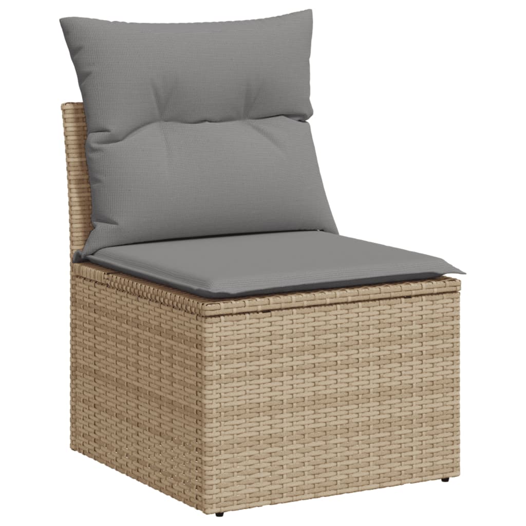 Set Divano da Giardino 5 pz con Cuscini Beige in Polyrattan 3327097