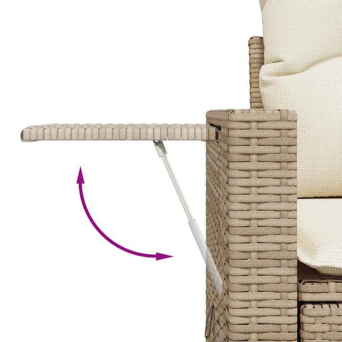 Set Divano da Giardino 6 pz con Cuscini Beige in Polyrattan 3327138