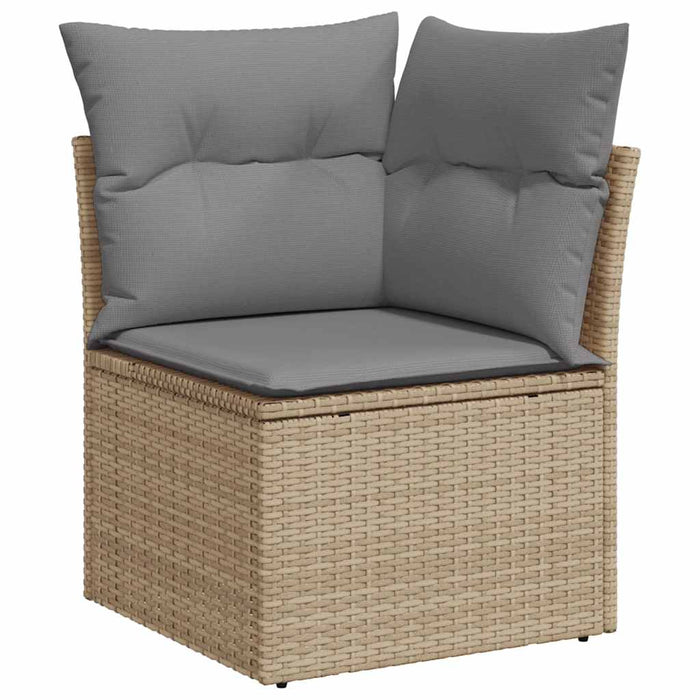 Set Divano da Giardino 9 pz con Cuscini Beige in Polyrattan 3327188