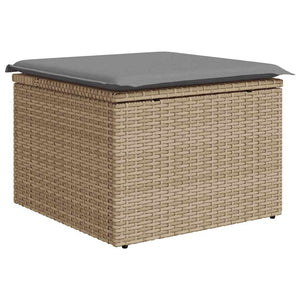 Set Divano da Giardino 9 pz con Cuscini Beige in Polyrattan 3327188