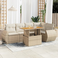 Set Divano da Giardino 6 pz con Cuscini Beige in Polyrattan 3327264